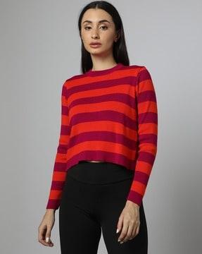 women striped pullover