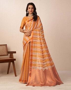 women striped pure cotton saree