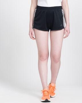 women striped regular fit knit training shorts