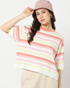women striped regular fit pullover