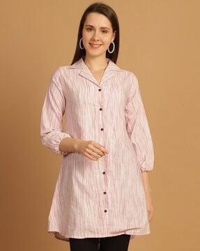 women striped regular fit shirt