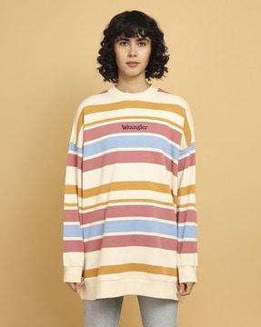 women striped regular fit sweatshirt