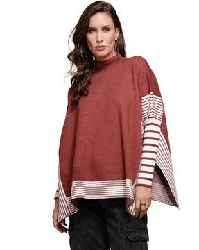 women striped regular fit sweatshirt