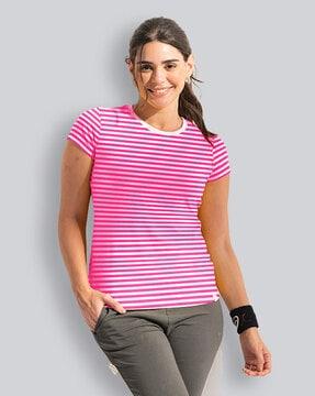 women striped regular-fit t-shirt