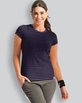 women striped regular-fit t-shirt