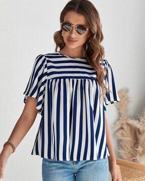 women striped regular fit top