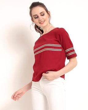 women striped regular fit top