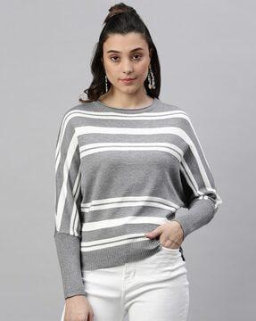 women striped regular fit top