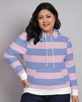 women striped relaxed fit hoodie