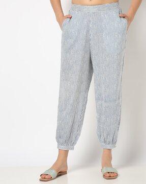 women striped relaxed fit pants