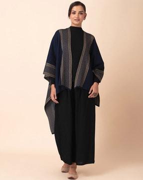 women striped relaxed fit shrug