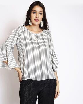 women striped relaxed fit top