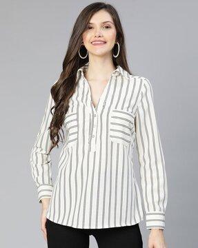 women striped relaxed fit top