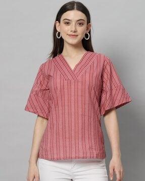 women striped relaxed fit top