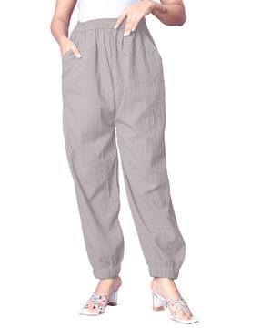 women striped relaxed fit trousers