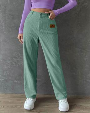 women striped relaxed fit trousers