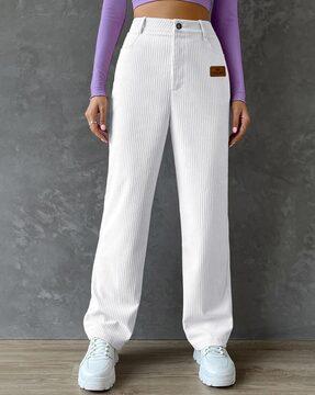 women striped relaxed fit trousers