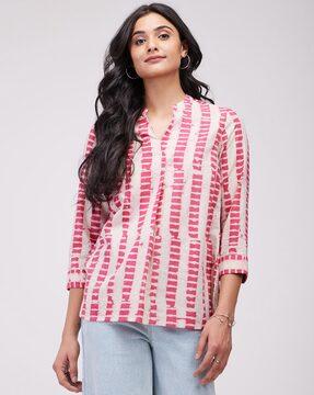 women striped relaxed fit tunic