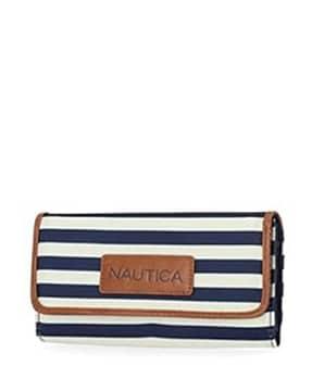 women striped rfid blocking tri-fold wallet