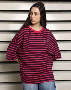 women striped round-neck t-shirt