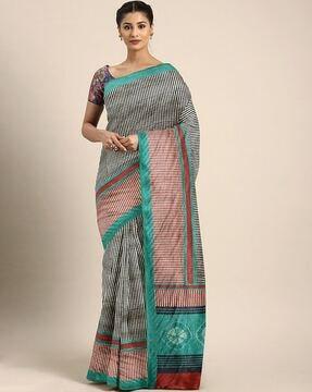 women striped saree