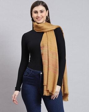 women striped shawl with fringes