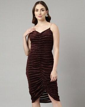 women striped sheath dress