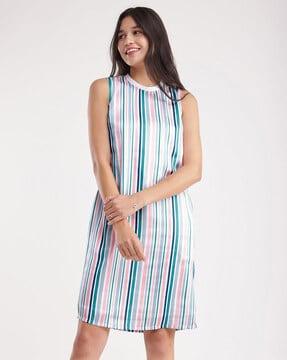 women striped sheath dress