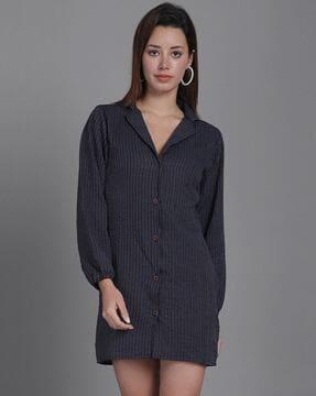 women striped shirt dress