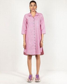 women striped shirt dress