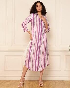 women striped shirt dress