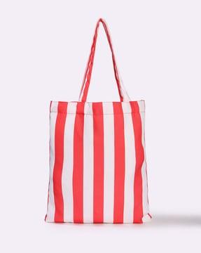 women striped shopper bag