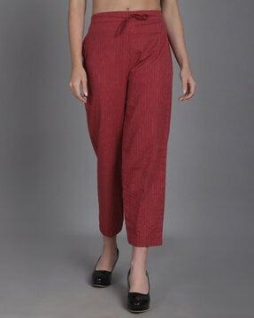 women striped slim fit cotton culottes