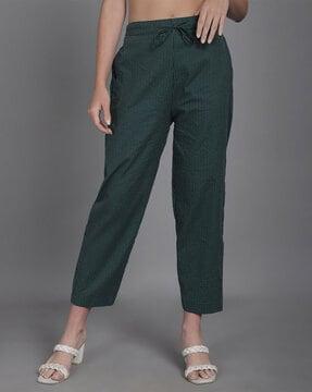 women striped slim fit cotton culottes