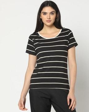 women striped slim fit t-shirt