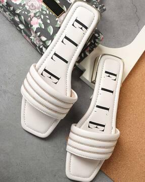 women striped slip-on flip-flops