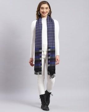 women striped stole with rectangular shape