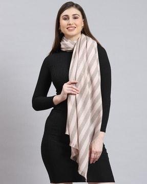 women striped stole with rectangular shape