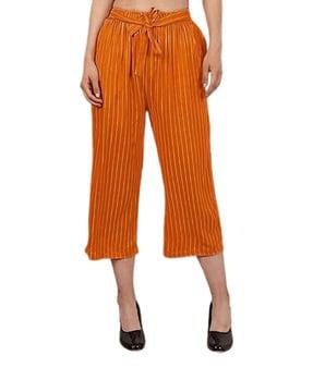 women striped straight fit culottes