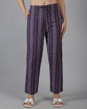 women striped straight fit culottes