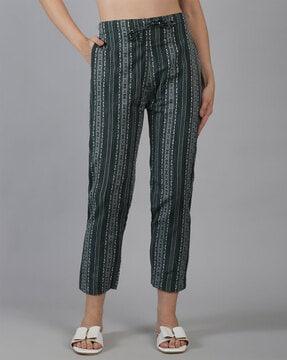 women striped straight fit culottes