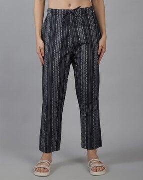 women striped straight fit culottes
