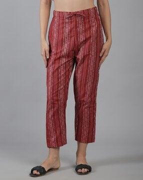 women striped straight fit culottes