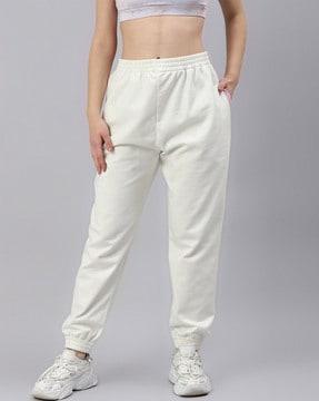 women striped straight joggers with insert pockets