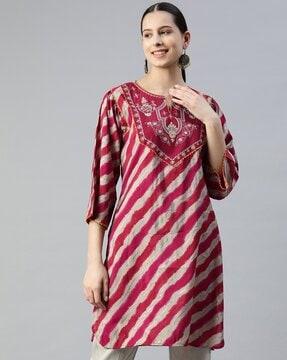 women striped straight tunic