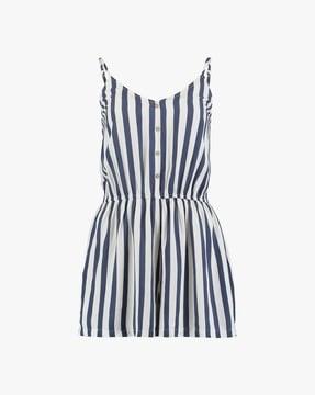 women striped strappy playsuit