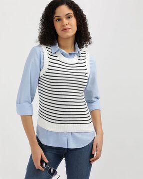 women striped tank sweater