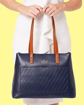 women striped tote bag with double handles