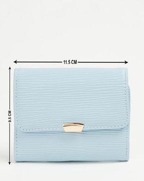 women striped tri-fold wallet