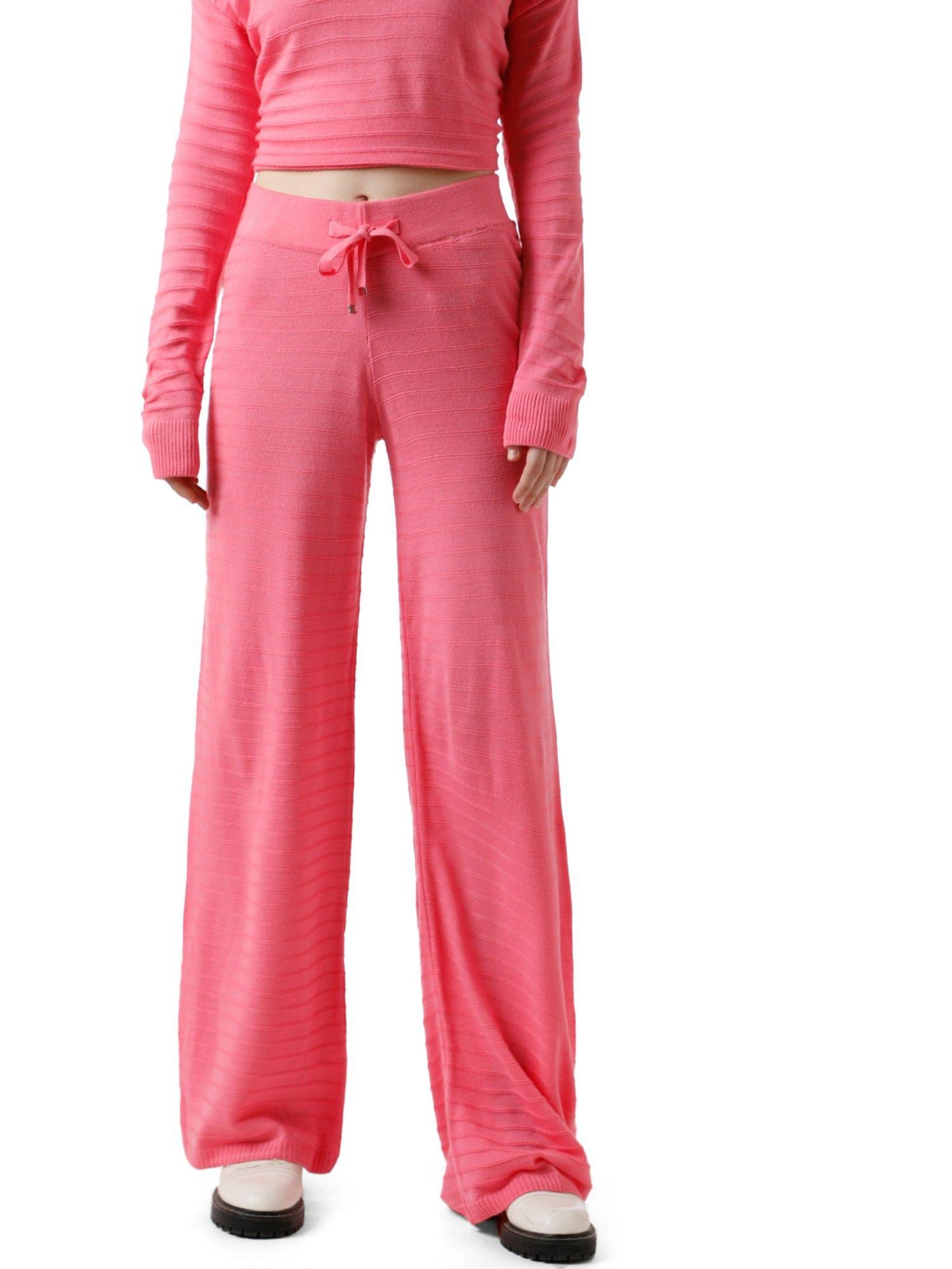 women stripes pink pant